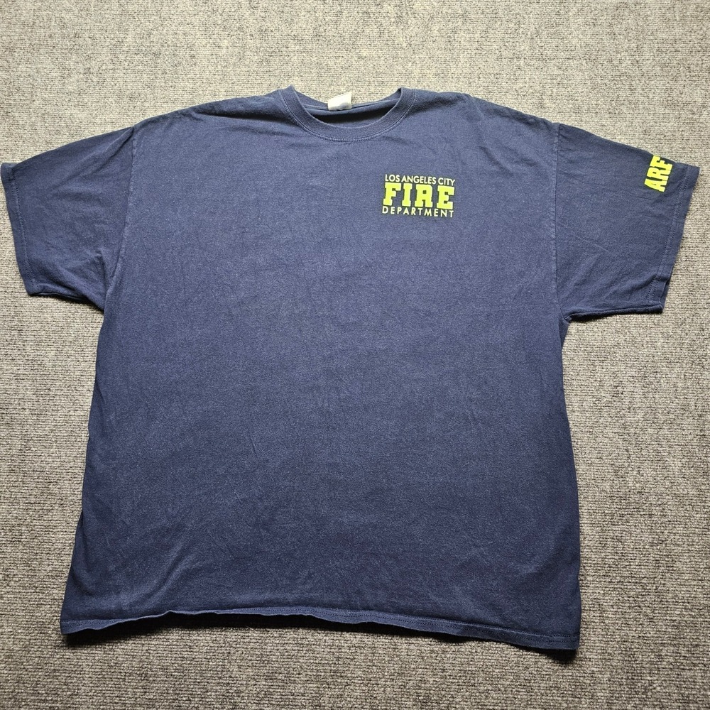 Gildan Los Angeles City Fire Department LAFD ARFF 80 Navy Blue T-Shirt 2XL